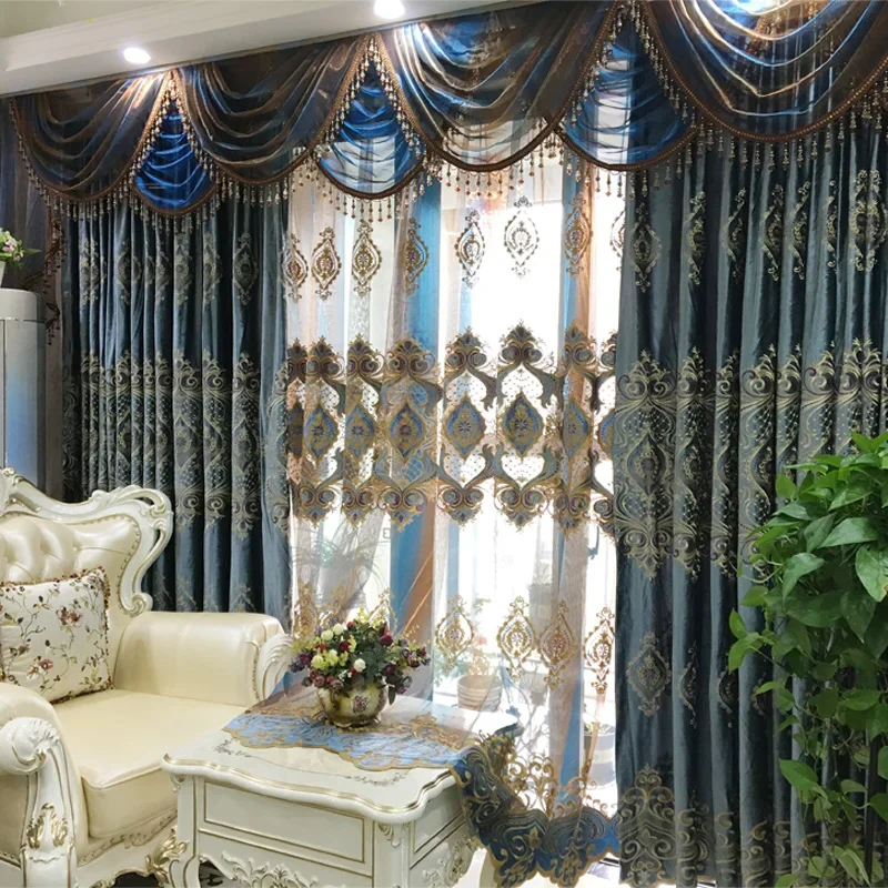 

Шторы бархатные с вышивкой, роскошные занавески в европейском стиле для гостиной, спальни, столовой, затемняющие окна, на свадьбу