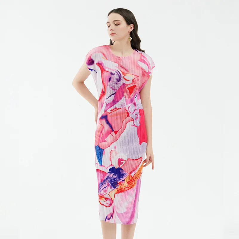 

Женское платье с принтом миаке, повседневное облегающее платье с принтом, лето 2022