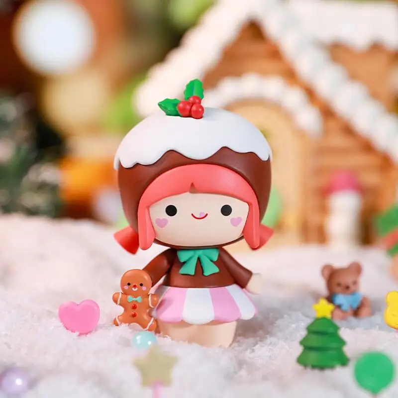 Купить Милая аниме фигурка подарок Сюрприз оригинальная POP MART Momiji Рождественская серия фигурки глухая коробка игрушки модель подтвердить стиль