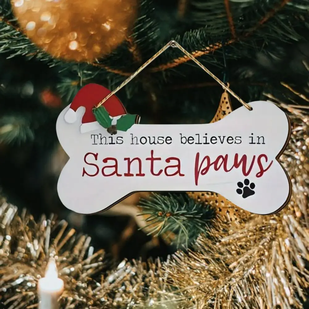 Новинка 2024 рождественская дверная вывеска в стиле лофт деревянная форма кости