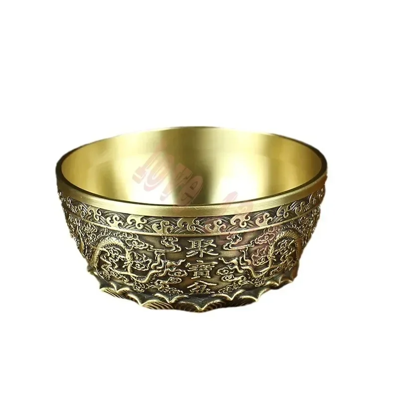 Медь Искусство Shuanglong Рога изобилия Латунь Ремесла Домашний настольный орнамент