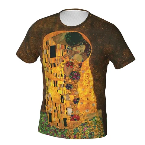 Harajuku мужская футболка из полиэстера "Поцелуй" Климта
