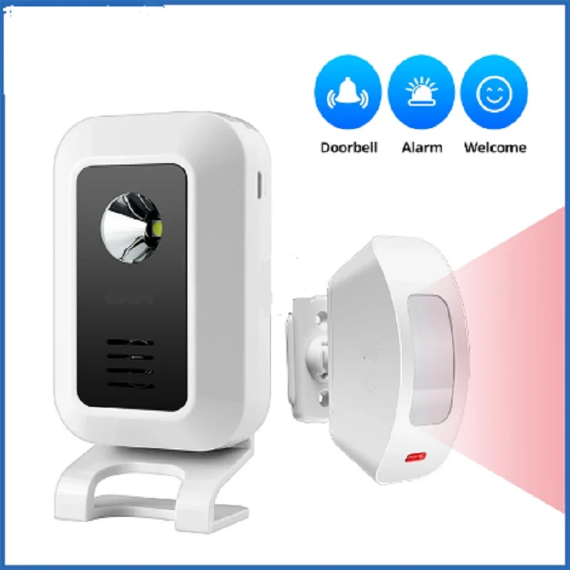 

M7 Welcome Motion Sensor Security Alarm 32 Songs DoorBell Chime Wireless Smart Home LED Night Light Door Window Store Shop