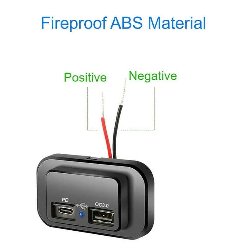 pd type c usb port car fast charger socket power outlet panel mount waterproof mobile phone charger for car boat caravan free global shipping