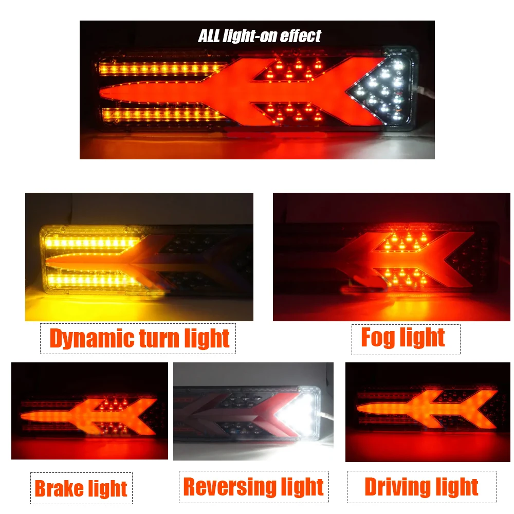 33 см/46 см 24 В светодиодный задний фонарь для прицепа стоп-сигнал динамический