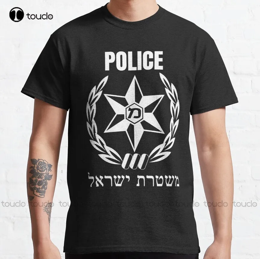 

Israel Police Symbol White Print Classic T-Shirt Shirts Custom Aldult Teen Unisex Outdoor Simple Vintag Casual T-Shirt Xs-5Xl
