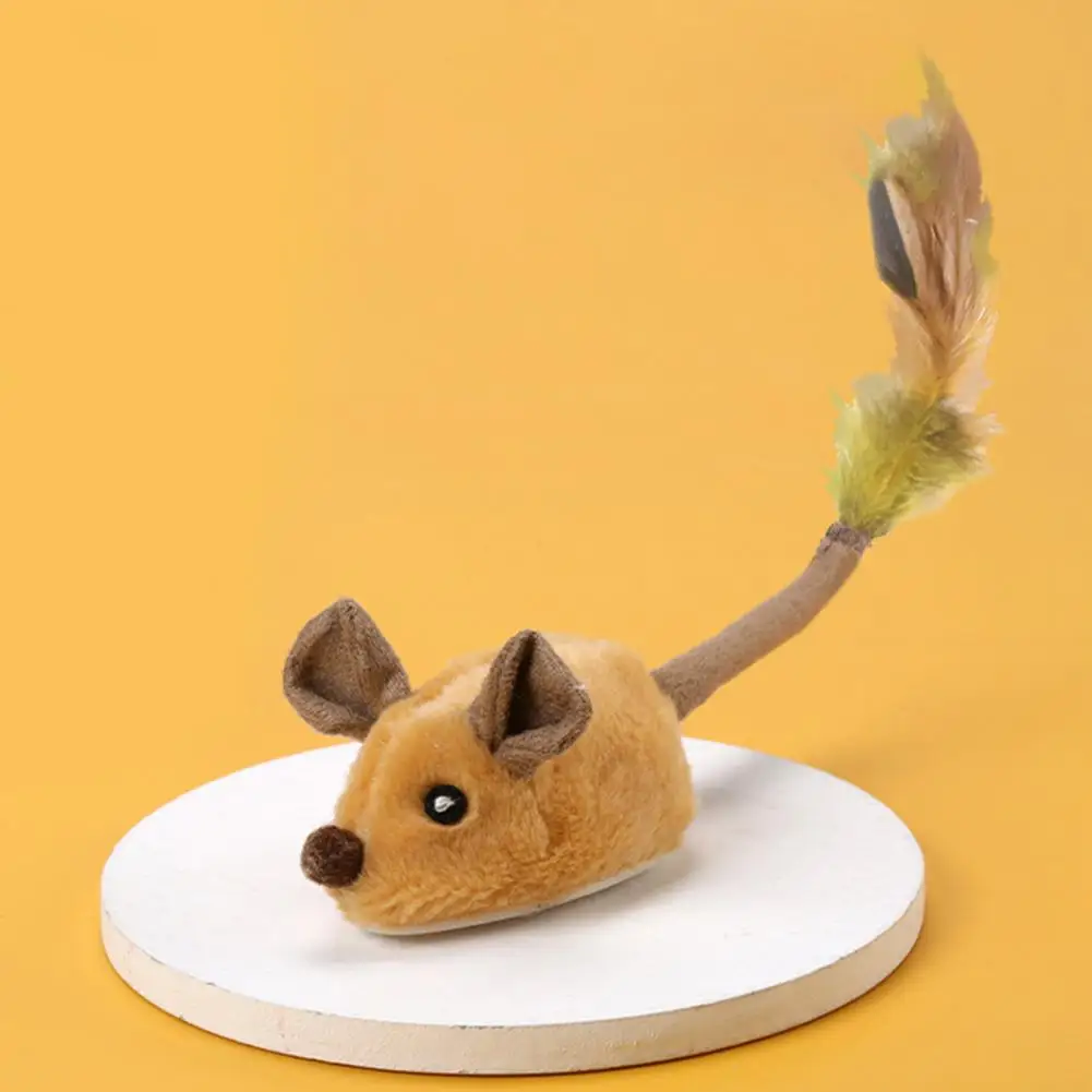 

Useful Plush Animal Toy LED Flashing Random Motion Detachable Electric Mouse Toy for Kitten