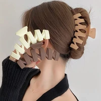 women korean simple barrettes hairpins large ponytail shark hair clip soild color crab for thick hair hairstyle make accessories