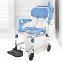 wheel chair transfer commode chair hydraulic adult wheelchair bathroom transfer commode toilet chair open back