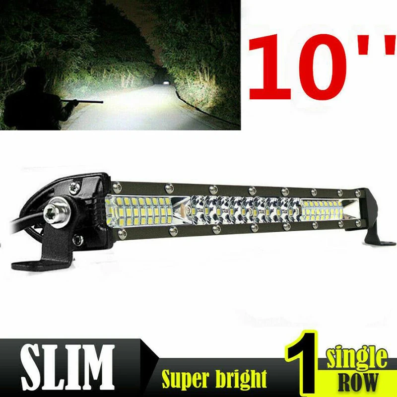 

Slim 10inch LED Light Bar Spot Flood Combo Work SUV Boat Offroad Driving ATV 4WD