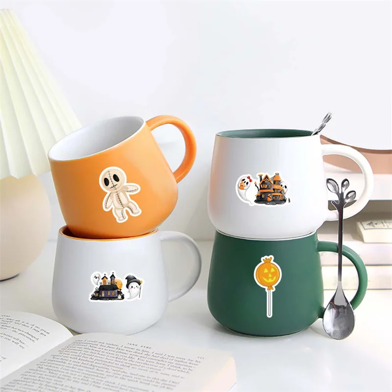 52 шт. самоклеящиеся наклейки на Хэллоуин милый водонепроницаемый замок призрак