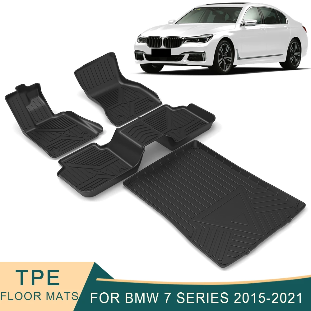 

Автомобильные коврики для BMW 7 серии G12 2015-2023, всесезонные коврики из ТПЭ без запаха, водонепроницаемые коврики для подноса, аксессуары для ин...