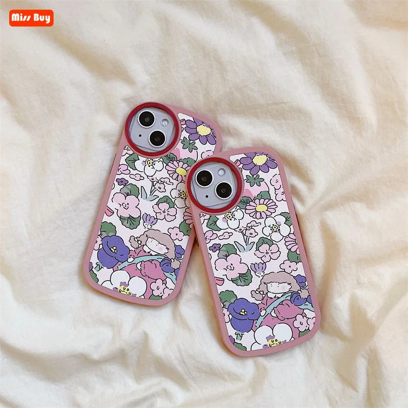 

Fashion Flowers Round Shape Soft Silicone Phone Cases For iPhone 13 12 11 Pro 12 13 Mini Max X XR XS 7 8 Plus Coque Slim Fundas