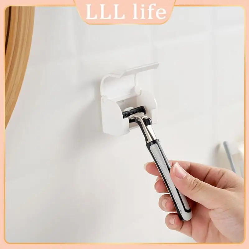 

Convenient Storage Saving Space Shaver Hanger Rack Pasted Fixed Men Shaving Shaver Shelf Free Punch Dust-proof Protective Cover