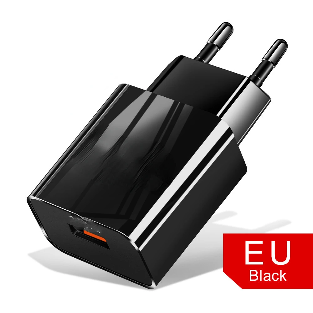 

Free Shipping for Huawei Redmi EU US Plug Fast Charger QC 3.0 USB Charger Quick Charge 3.0 Phone Charger for iPhone