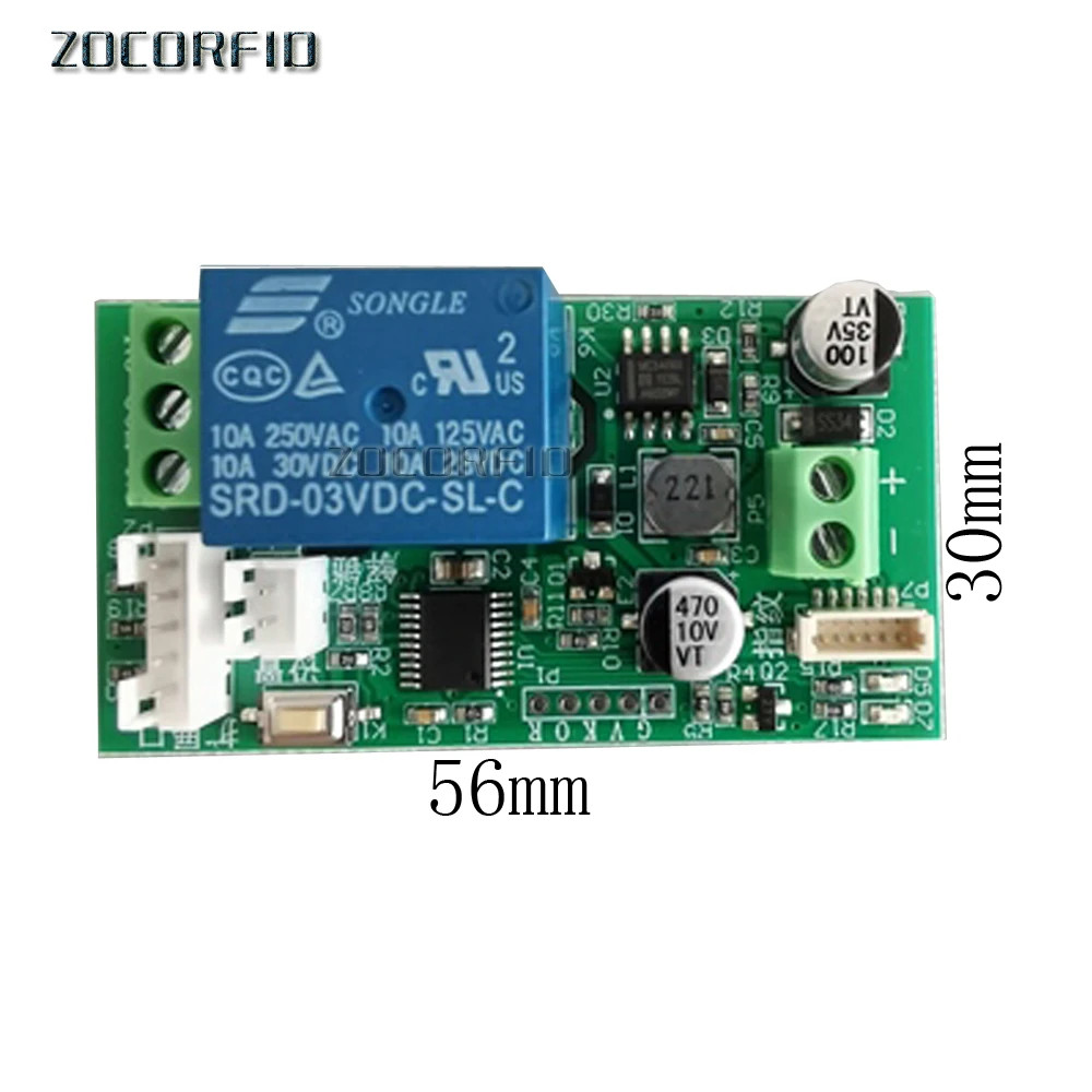 Access Control Fingerprint Control board 7-30V Fingerprint identification Module Low power relay controller Car start switch images - 6