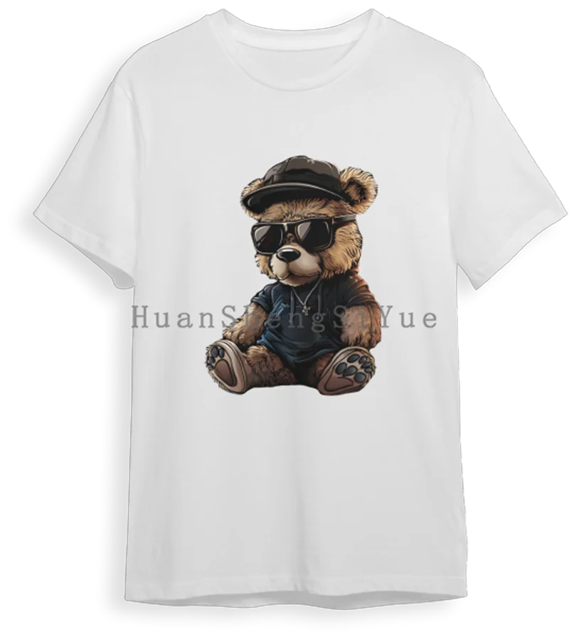 Стикер для глажки одежды с цветным медведем модная футболка DTF толстовка
