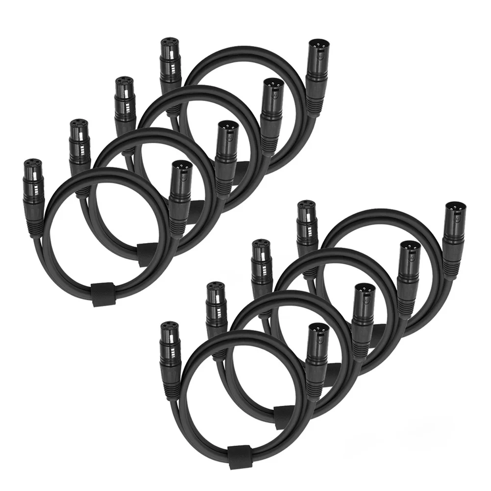 

10 Pcs 3-Pin Signal DMX Cable Par Light Mic Cables Moving Head Audio Stage Lighting Triple rod