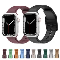 silicone strap for apple watch series 7 45mm 41mm 6 5 4 se 44mm 40mm smart watch replacement wristband for iwatch 3 2 42mm 38mm