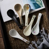 bone china spoon dinnerware service ceramic ladle dinner dipper porcelain utensil scoop tableware household kitchenware supplies