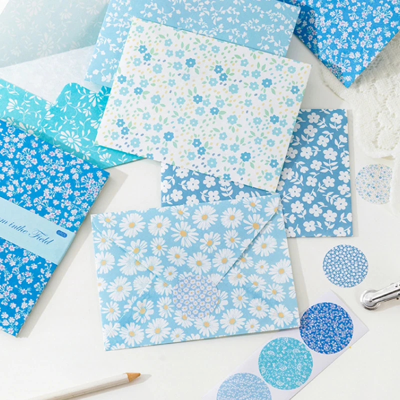 

6pcs Flower Paper Envelopes Window Envelope Stationary Papers конверт for Wedding Party Invitation Greeting Card Gift Customized