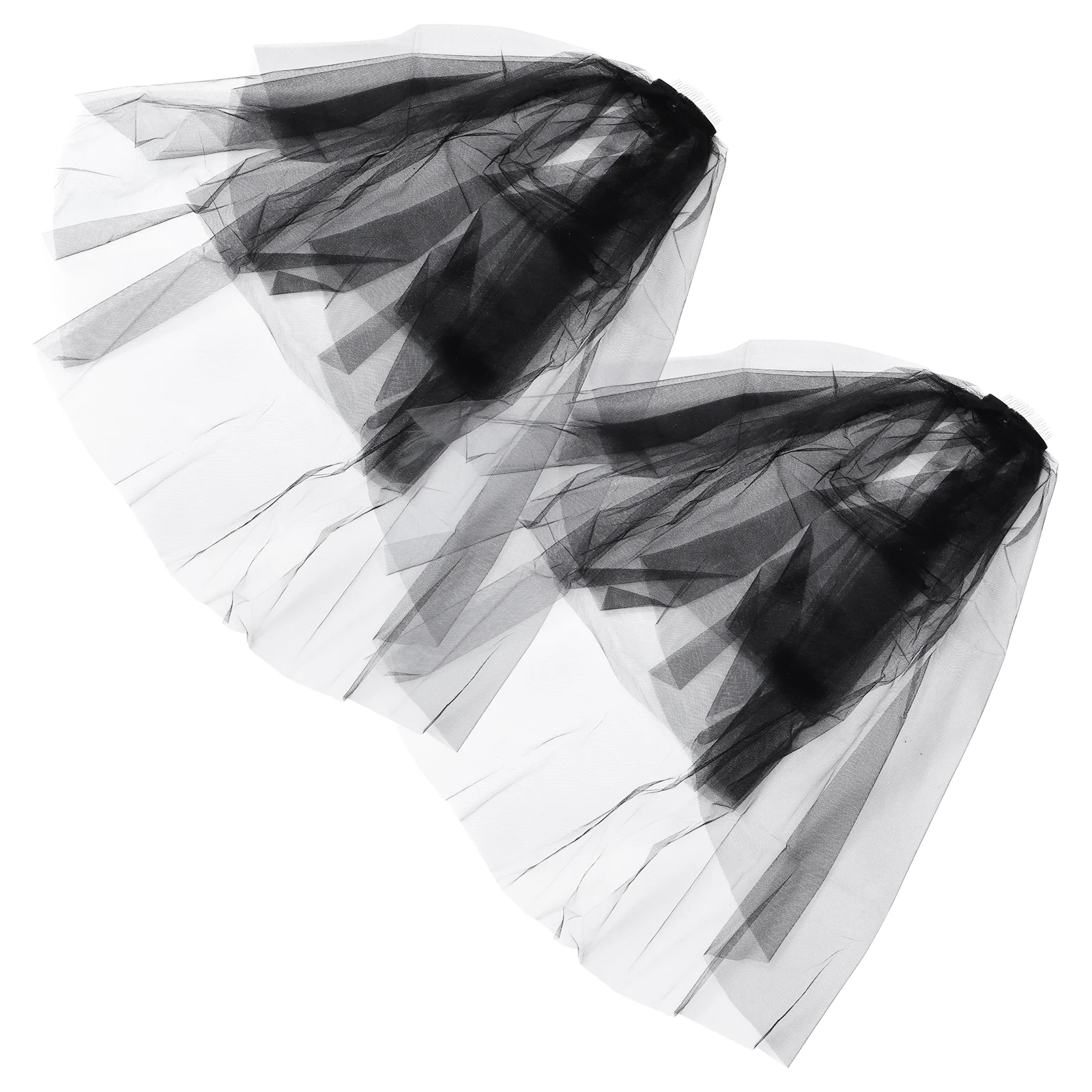 

Вуаль Черная кружевная для свадебного костюма, двойной слой, для девичвечерние, хиджаба для вечеринки, чесаный гребень для похорон, церковн...