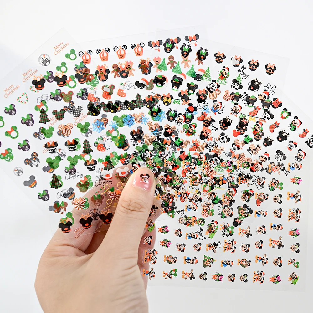 6 шт. набор стикеров с Микки Диснеем для дизайна ногтей каваи Маус детская