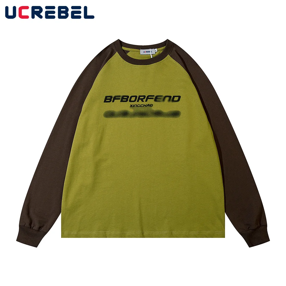 

Мужская хлопковая футболка с длинным рукавом, с круглым вырезом