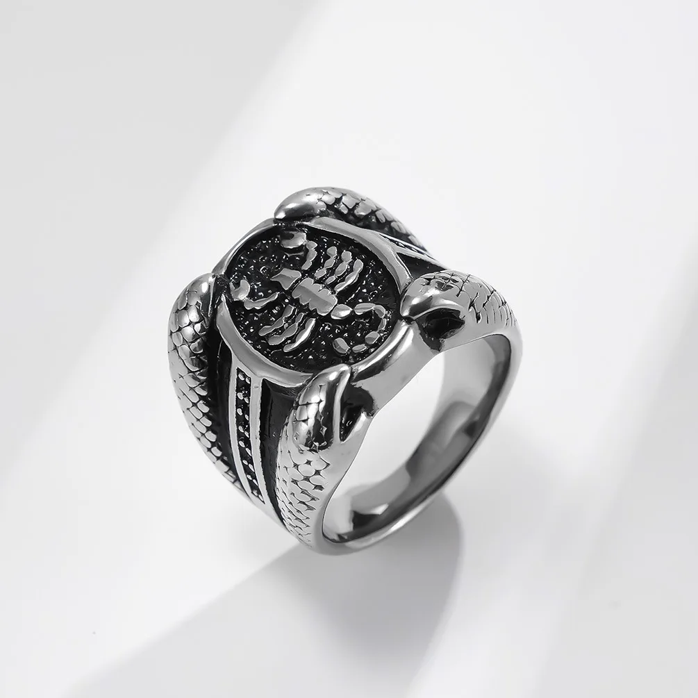 

Men's titanium steel antique stainless steel scorpion ring jewelry ring gift
