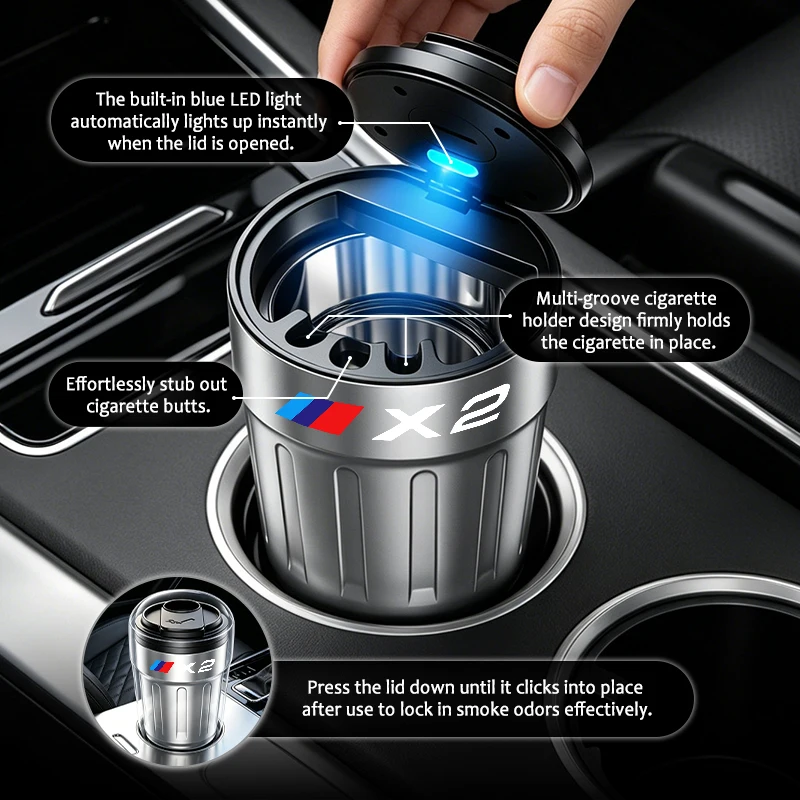 Фото Автомобильная пепельница с LED-подсветкой для BMW M X1 X2 X3 X4 X5 X6 X7 E84 F10 F20 F30 F40 F15 F25 №5
