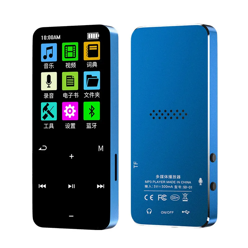 

8/16/32gb New Fashion Touch Bluetooth MP3 Player Support Voice Recorder E-Book Reading Portable Mini Student Sports Metal MP4