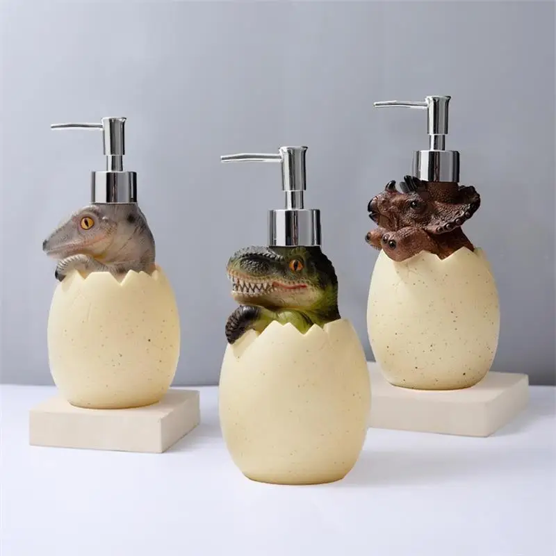 

560ml Lotion Dispenser Large Capacity Cute Dinosaur Refillable Empty Bottle Hand Cleanser Shampoo Container Bathroom Supplies