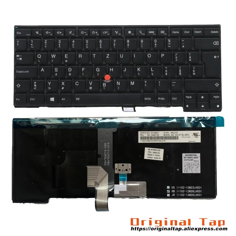 Клавиатура SK Slovakian с подсветкой для Lenovo Thinkpad T440 T440s T431s T440p T450 T450s T460 04X0125 00HW861 01AX334