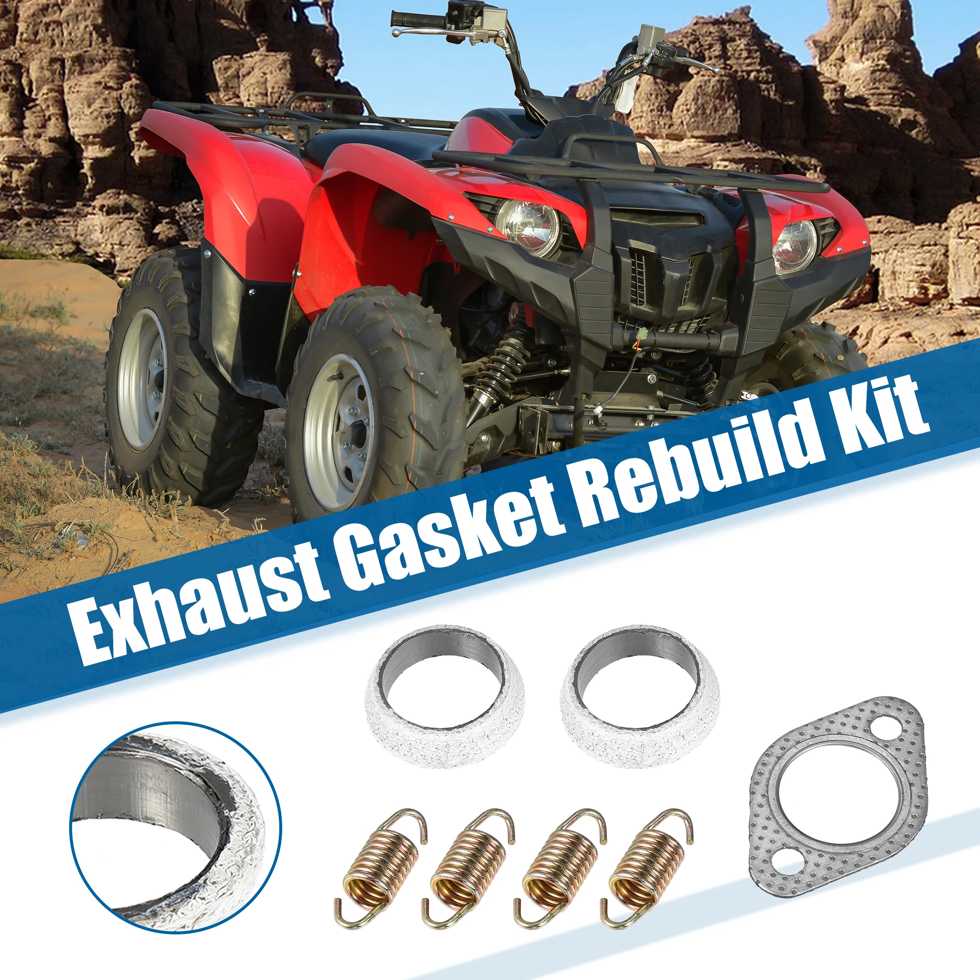 

Motoforti 1 Set Exhaust Muffler Gasket Seal Spring for Polaris for Ranger 400 2010-2014 for Polaris Hawkeye 400 2011-2014