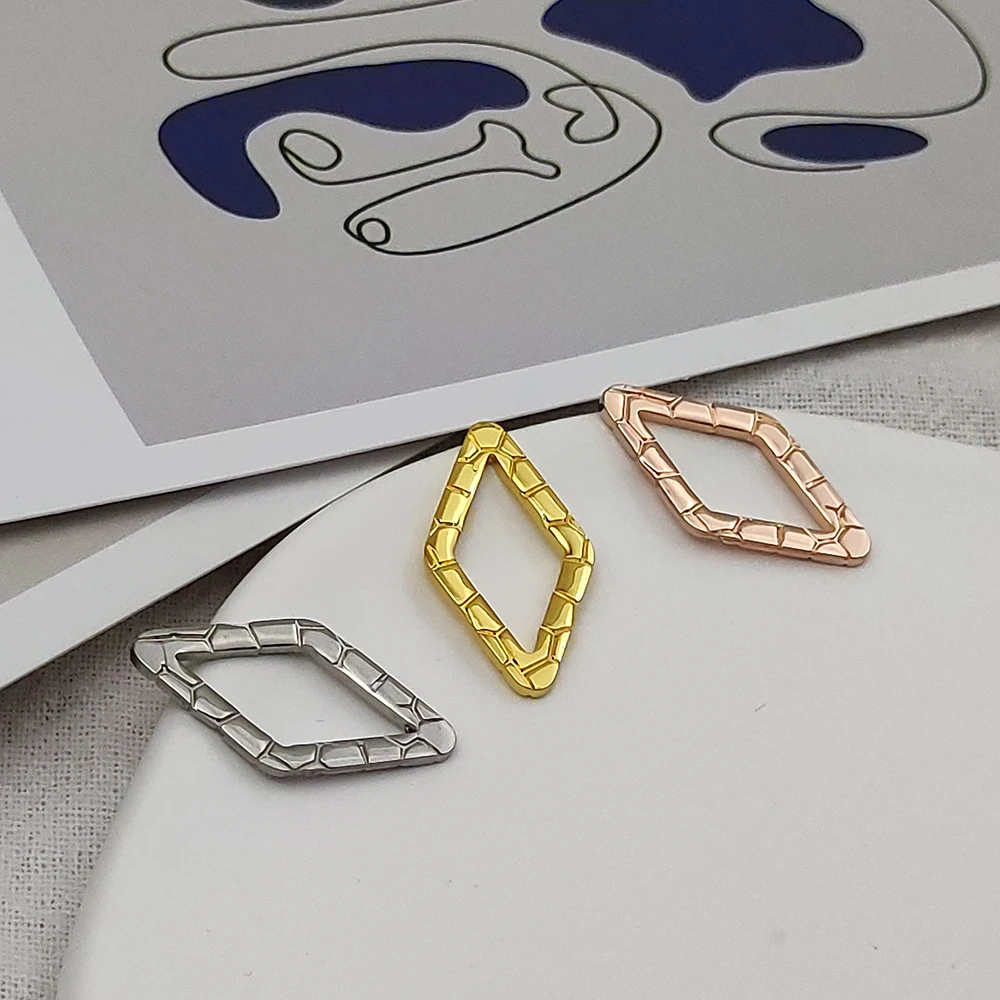 

Drorshipping Wholesale 5PCS/LOT Stainless Steel Rhombus Shape Drop Charm Pendant DIY Necklace Bracelet Bangle Findings 13x24mm