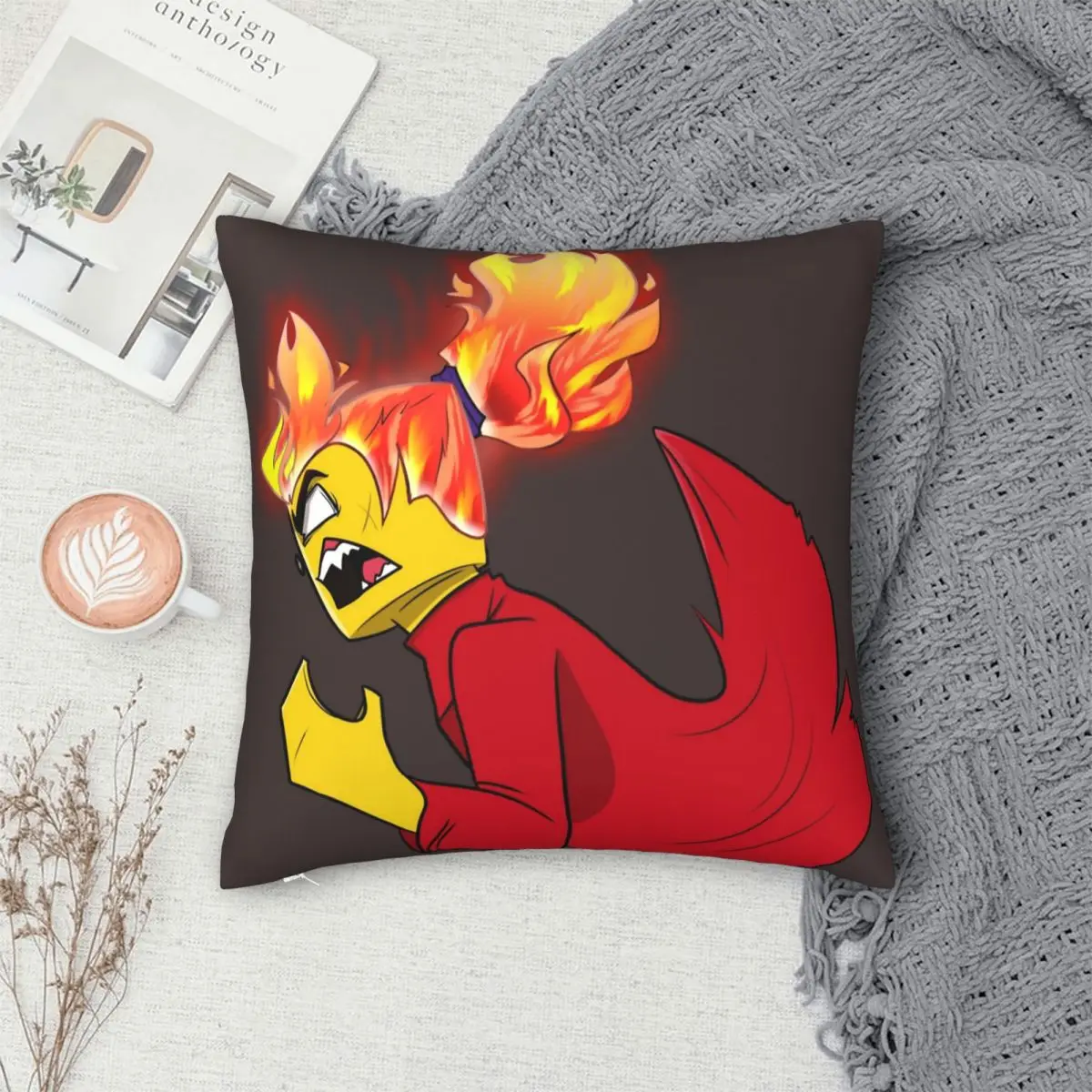 Наволочка Red Son Flame из полиэстера и льна бархатная креативная Декоративная