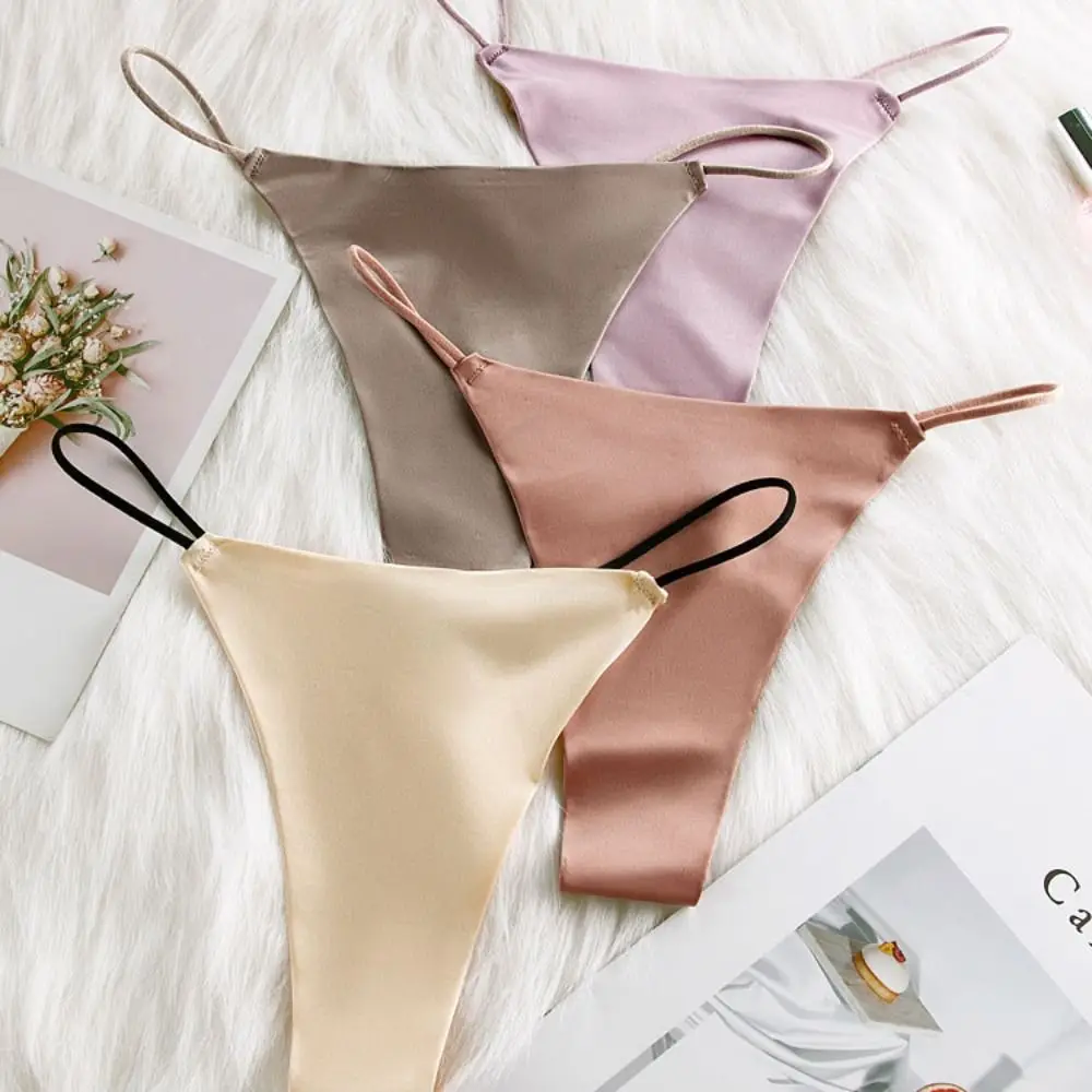 

G String Nylon Panties For Girls Solid Color Women Panties Adjustable Low Waist Briefs Comfortable Thongs Ladies Underwear