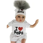 Шапка для новорожденных девочек, из хлопка, с помпоном, реквизит для фотосессий, детская шапочка, шапочка для мальчиков и девочек, шапочка для младенцев, люблю мама папа