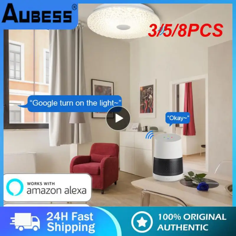 

3/5/8PCS Room Decoration Smart Wifi Led Round Ceiling Light Music Dimmable Remote Control Room Ambient Light 100-265v