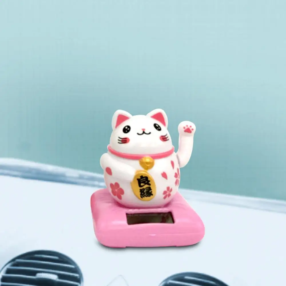 

Hot Sale Cute Lucky Cat Solar Powered Swing Toy Car Dashboard Ornament Home Desk Decor Car Interior Decoration