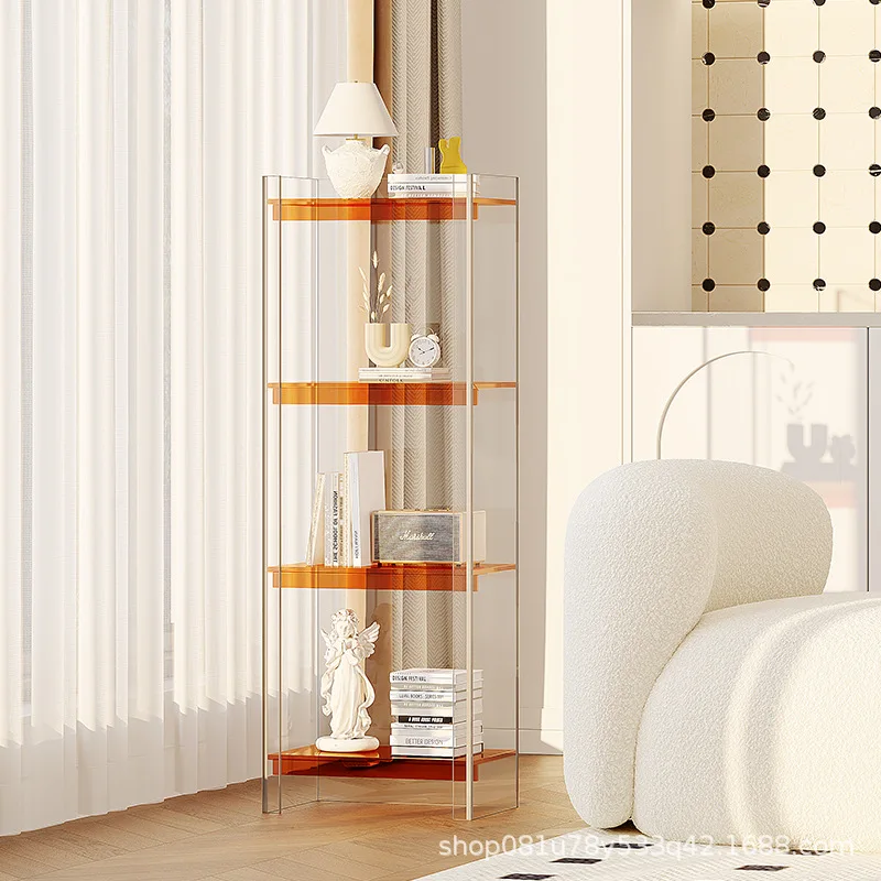 

Nordic Style Acrylic Transparent Boycase Floor Storage Rack Bookshelf Hand-Made Display Rack Integrated Storage Rack