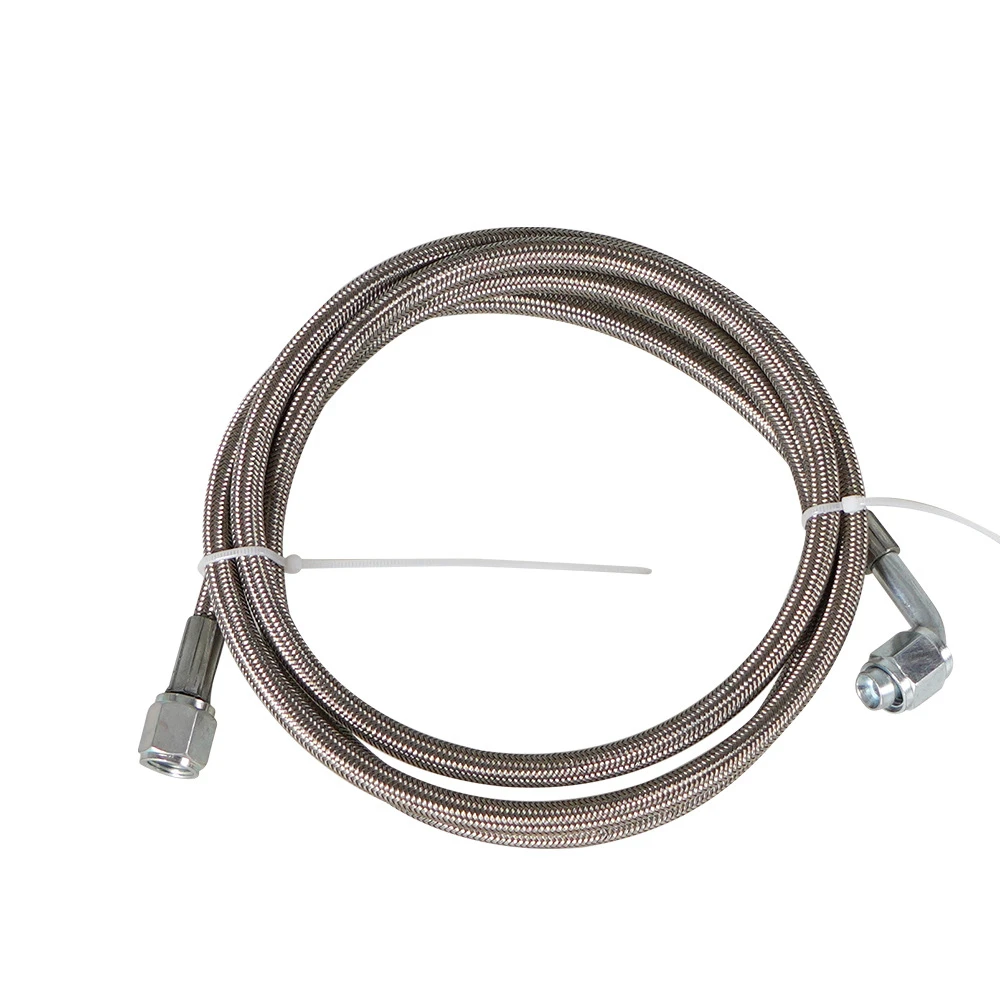 

New Stainless steel Turbo Oil Feed Line 36" Steel Braided -4 AN 90 Degree x Str