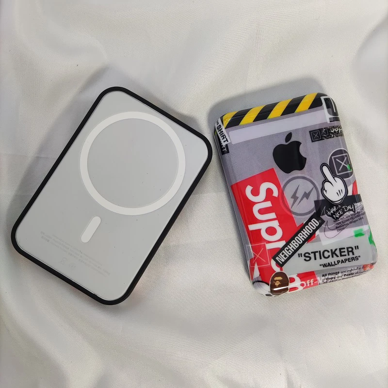 

Transparent Case for Apple MagSafe External Battery Shockproof Bumper Wireless Magnetic Battery Protective Cover Silicone Case