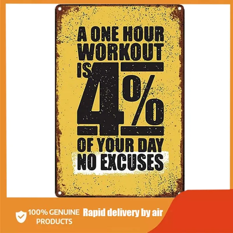 

Free Pintree оригинальный ретро дизайн один час тренировки оловянные металлические знаки настенное искусство | Толстая белая печать плакат наст...