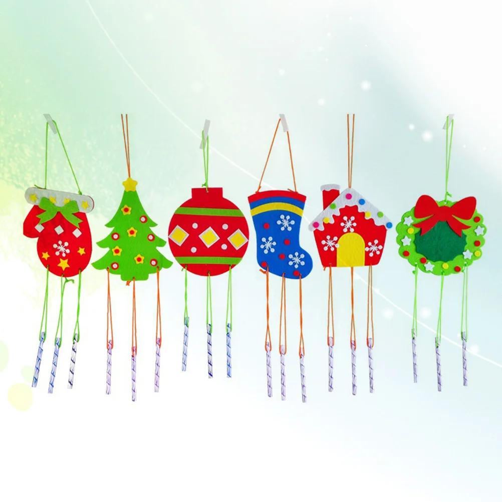 

6pcs Wind Chime Christmas Home Decoration Kids Wind Chime Material Package DIY