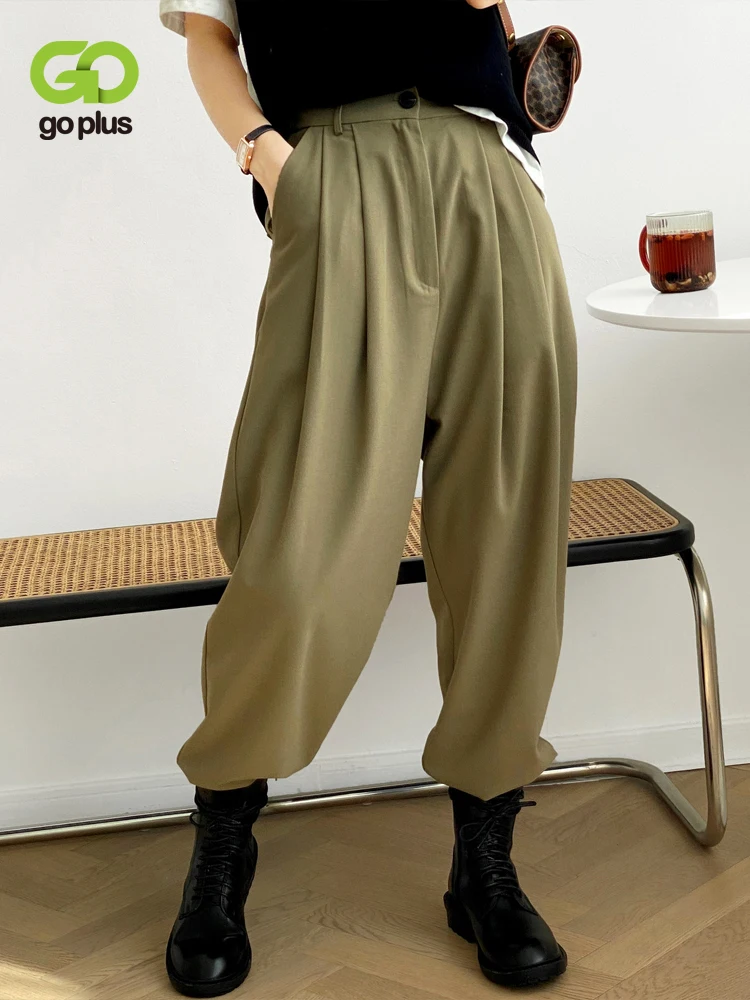 

Брюки GOPLUS женские с широкими штанинами, уличная одежда, черные модные штаны с завышенной талией, 2023