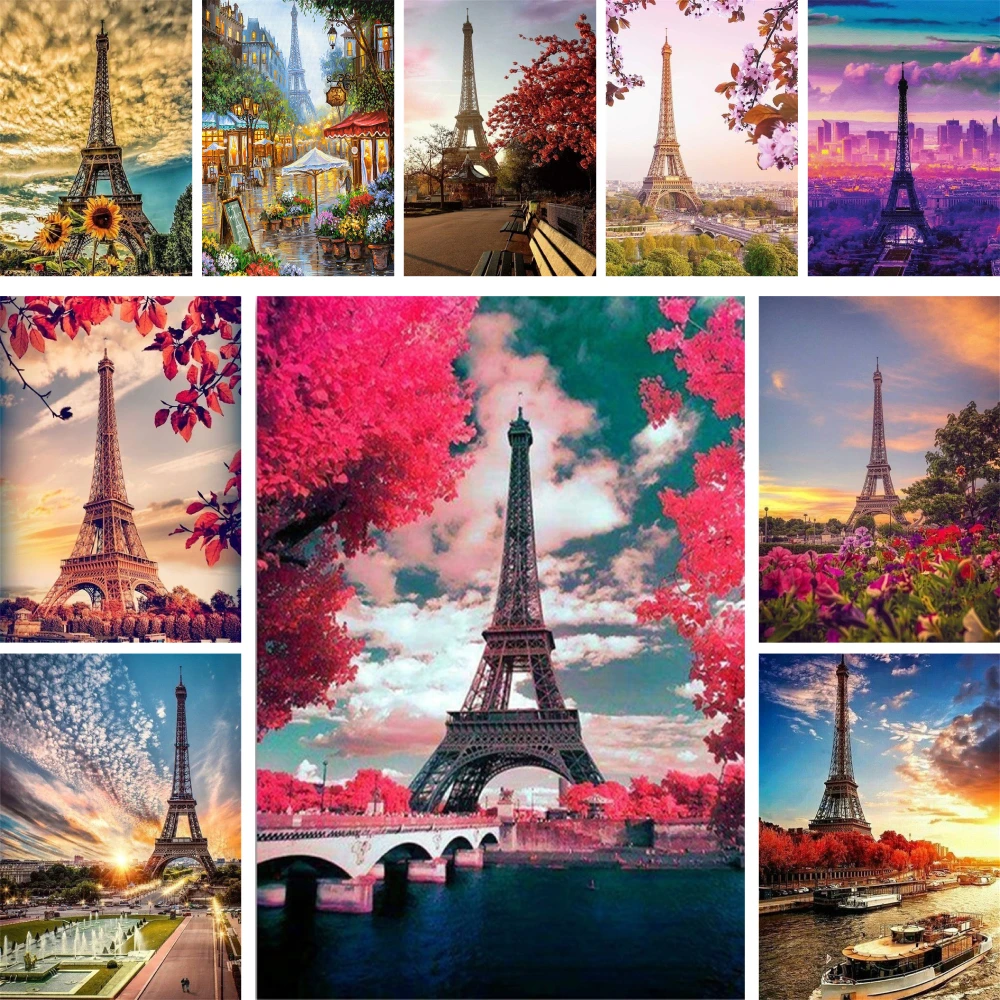 Парижская башня настенные картины DIY краска по номерам 40*50 ремесла акриловые