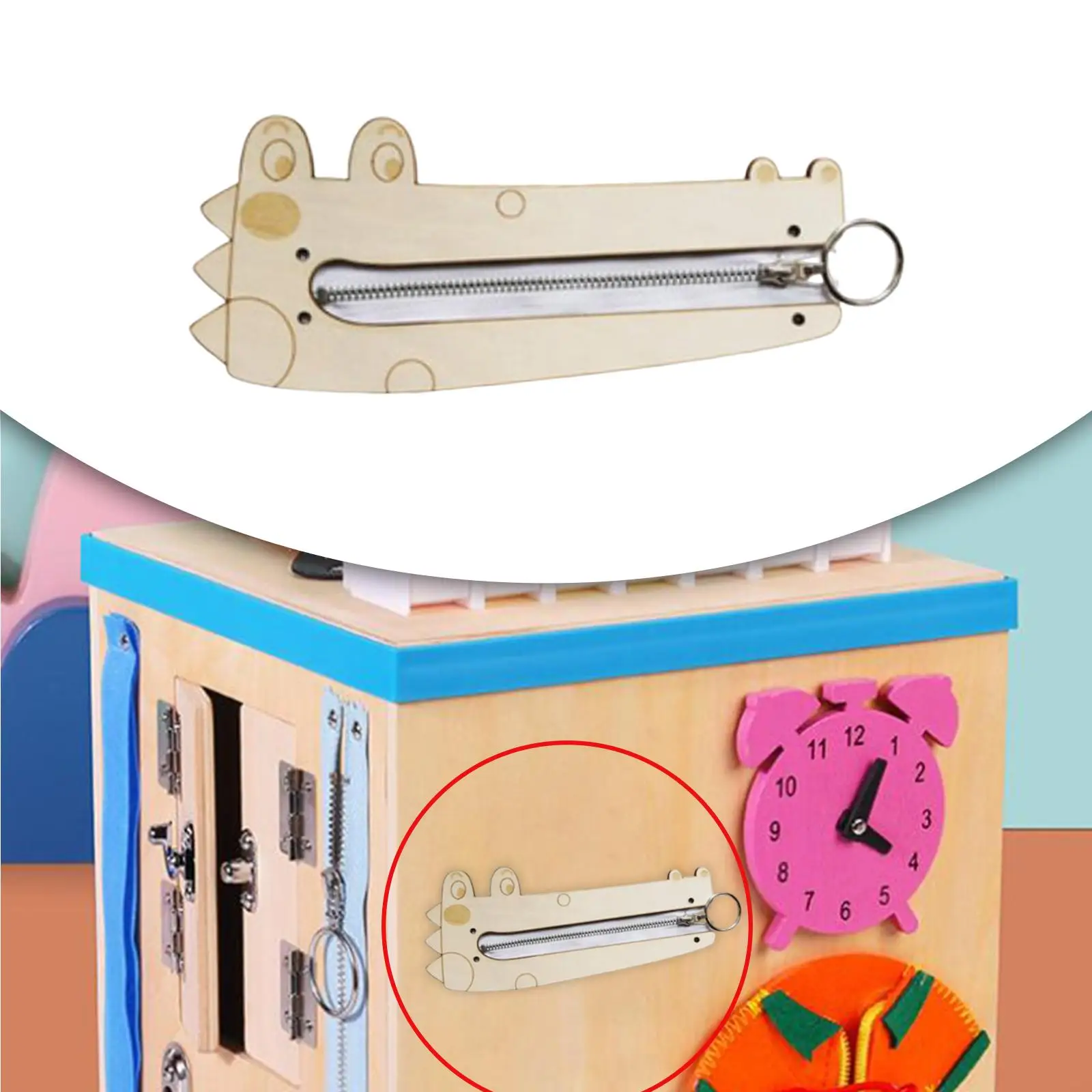 

Sensory Board Learning Zipper Game Fine Motor Skill Sensory Toy for Travel