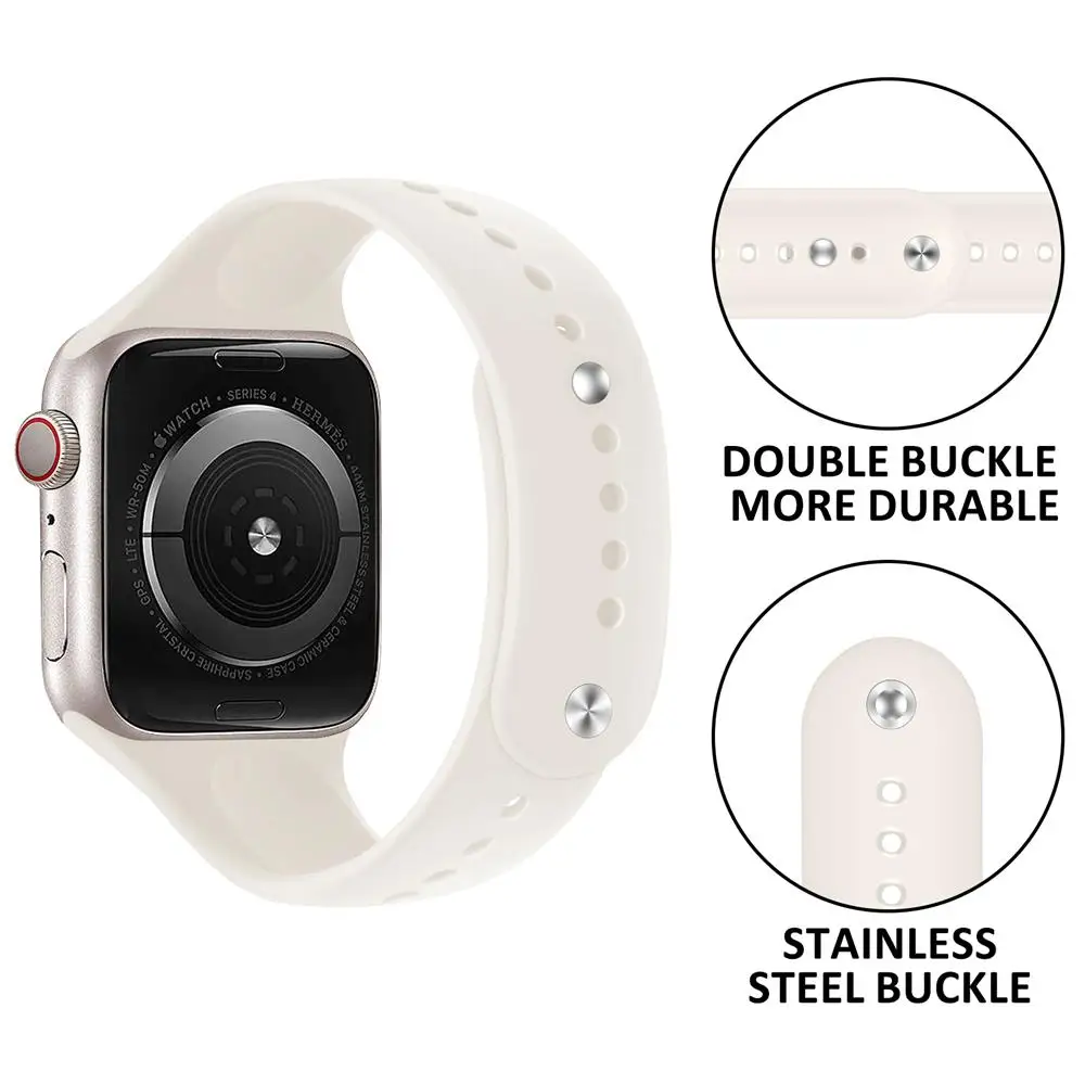 Силиконовый ремешок для Apple Watch 40 мм 44 49 45 41 38 42/46 браслет correa iWatch series 9 8 7 6 3 SE ultra 2