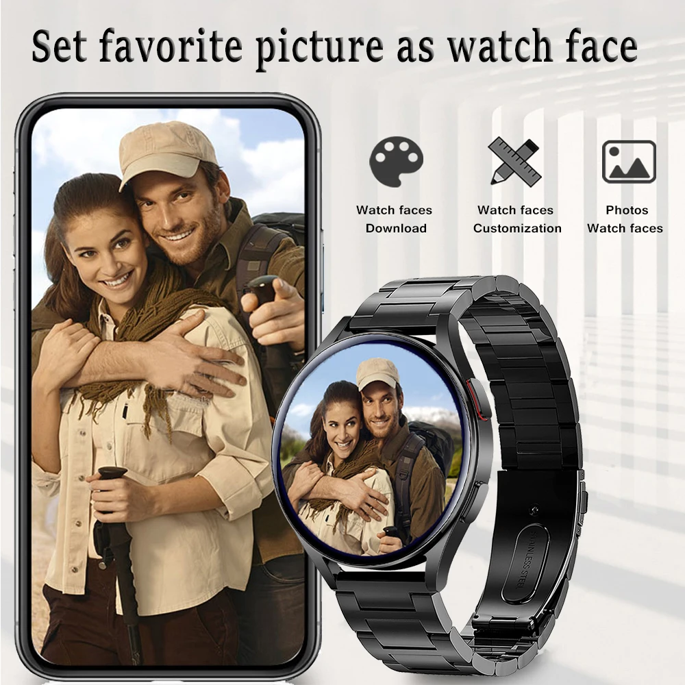 New Body Temperature Smartwatch Men Women AMOLED Full Touch Bluetooth Call Smart Watch Women IP67 Waterproof Fitness Watches Men